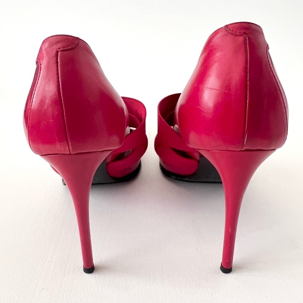 DIOR | Vintage Red Leather Pointed Cross Over Elastic Bandage Pumps EU 37.5‎ - Picture 9 of 16